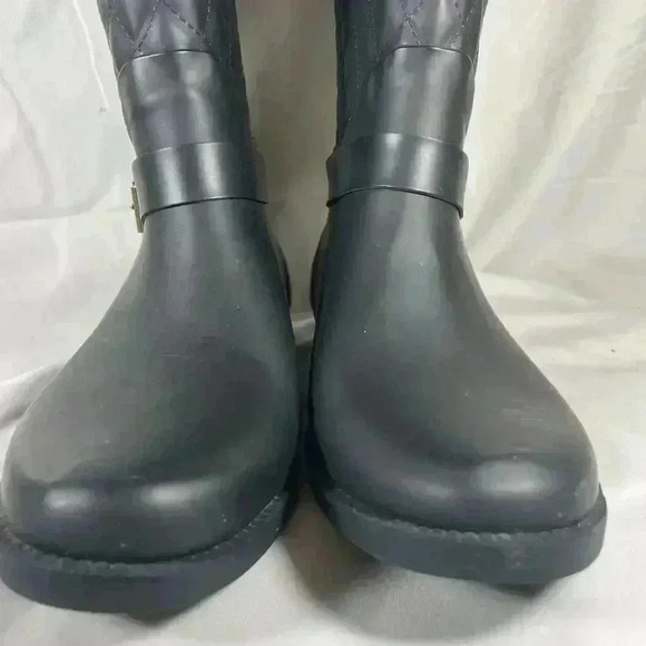 Guess Los Angeles Lulue Mid Calf Quilted Black Rain Boot Womens Size 7 - Picture 4 of 16
